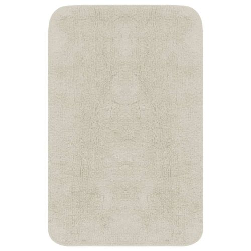 Комплект постелки за баня, 2 бр, текстил, бели