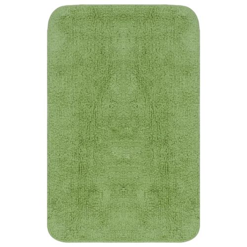 Комплект постелки за баня, 2 бр, текстил, зелени