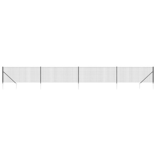 Ограда от телена мрежа с шипове, антрацит, 0,8x10 м