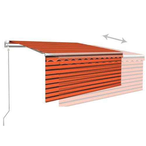 Автоматичен сенник с щора LED сензор за вятър 3,5x2,5 м оранжев