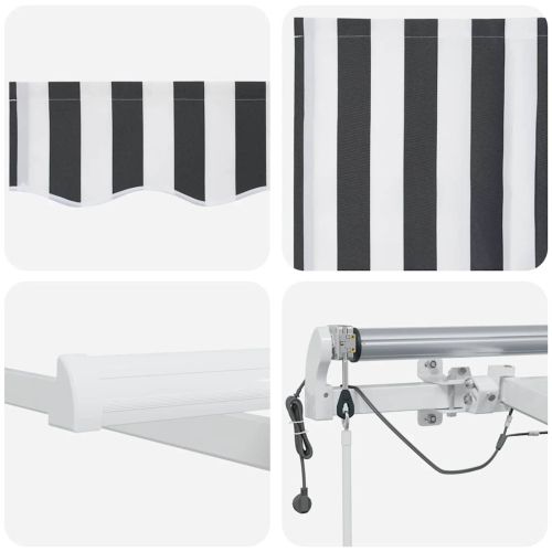 Автоматично прибираща се тента с LED антрацит и бял 300x250 см