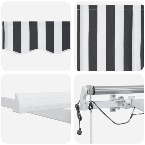 Автоматично прибираща се тента с LED антрацит и бял 400x300 см