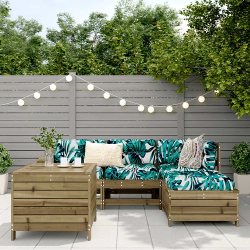 Градински комплект диван от 5 части, импрегниран бор