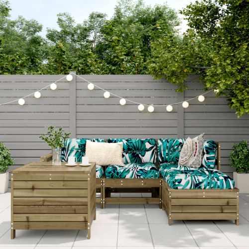 Градински комплект диван от 5 части, импрегниран бор