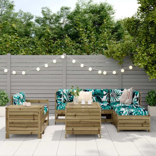 Градински комплект диван от 7 части, импрегниран бор