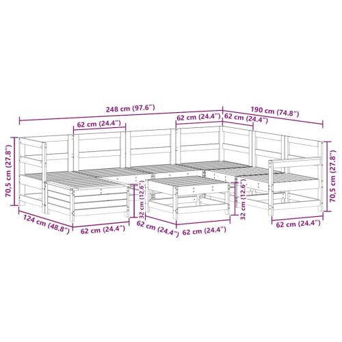 Градински комплект диван от 8 части, импрегниран бор