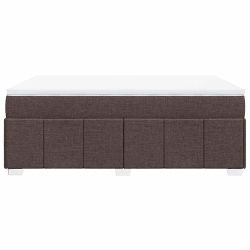 Боксспринг легло с матрак, тъмнокафяво, 140x190 см, плат