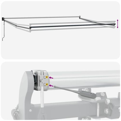Сгъваем навес Оранжево и кафяво 350 x 250 cm Полиестер и метал