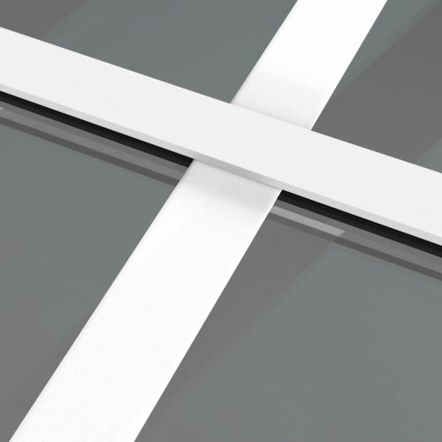 Интериорна врата 83x201,5 см бяла ESG стъкло и алуминий