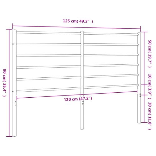 Метална резервна табла за легло, черна, 120 см