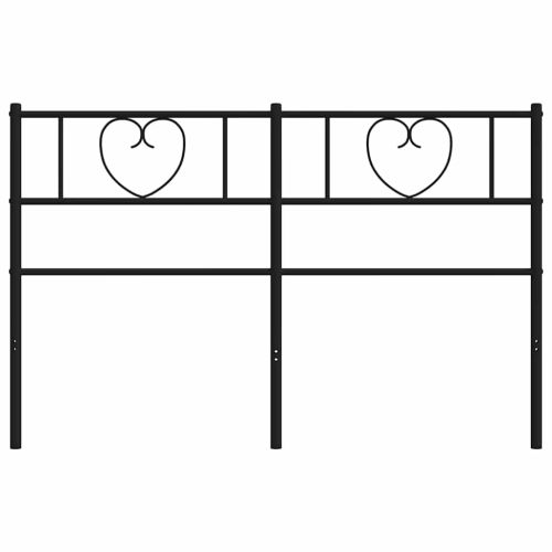 Метална резервна табла за легло, черна, 120 см