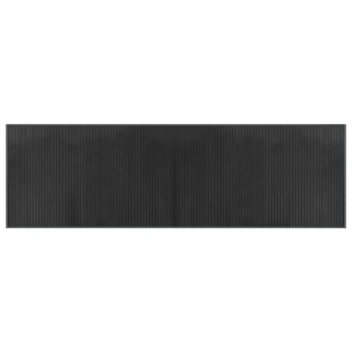 Килим, правоъгълен, сив, 60x200 см, бамбук