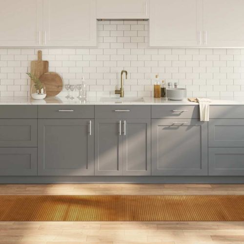 Килим, правоъгълен, кафяв, 60x300 см, бамбук