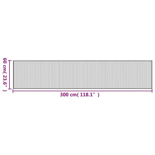 Килим, правоъгълен, кафяв, 60x300 см, бамбук