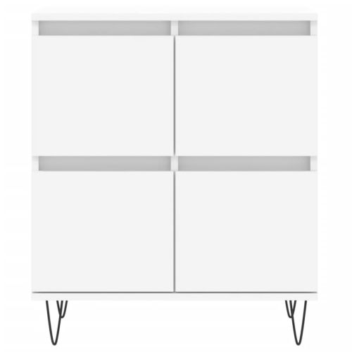 Сайдборд, бял, 60x35x70 см, инженерно дърво