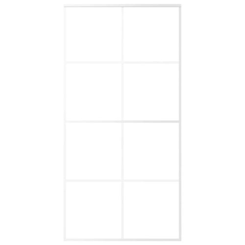 Плъзгаща се врата, ESG стъкло и алуминий, 102,5x205 см, бяла