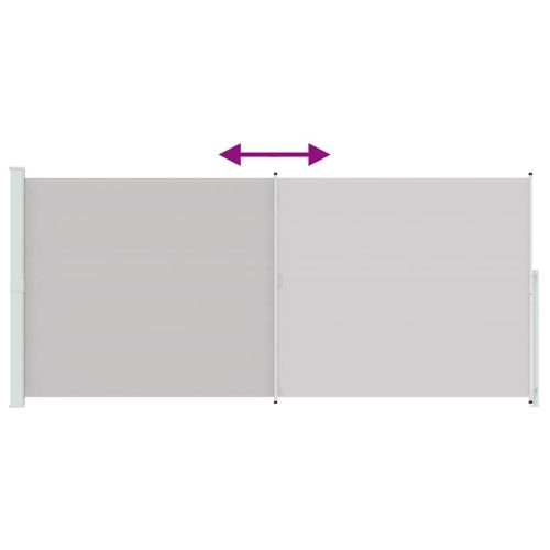 Прибираща се дворна странична тента, 220x500 см, сива