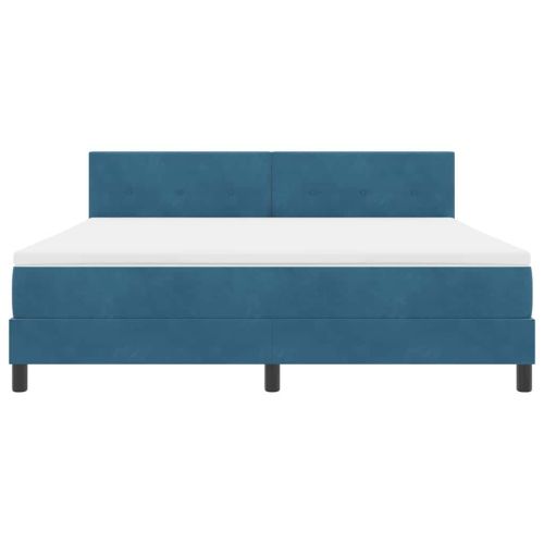 Легло с пружинирана основа Тъмен син 180 x 200 cm Кадифе