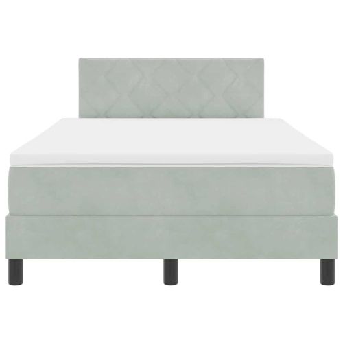 Легло с пружинирана основа Светлосиво 120 x 190 cm Кадифе
