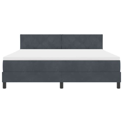 Легло с пружинирана основа Тъмен сив 180 x 200 cm Кадифе