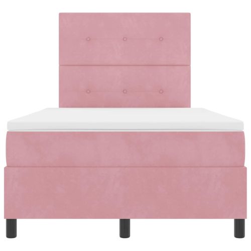 Легло с пружинирана основа с матрак Розово 120 x 190 cm текстил