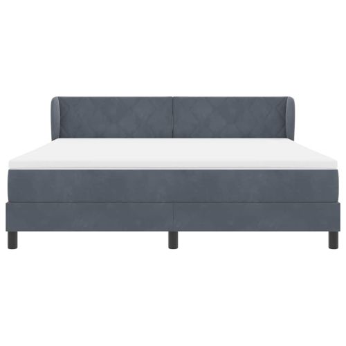 Легло с пружинирана основа Тъмносив 180 x 200 cm Кадифе