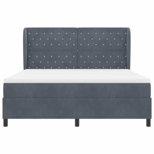 Легло с пружинирана основа Тъмен сив 200 x 180 cm Полиестер