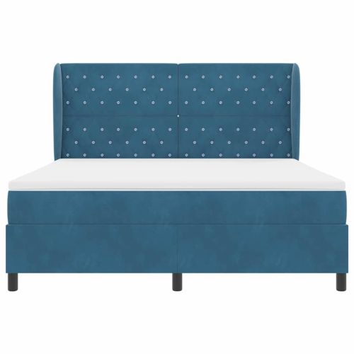 Легло с пружинирана основа Тъмен син 200 x 180 cm Полиестер