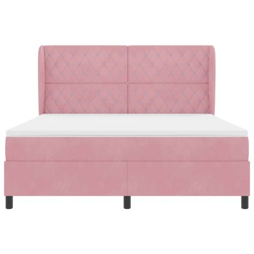 Легло с пружинирана основа Розово 200 x 180 cm Полиестер
