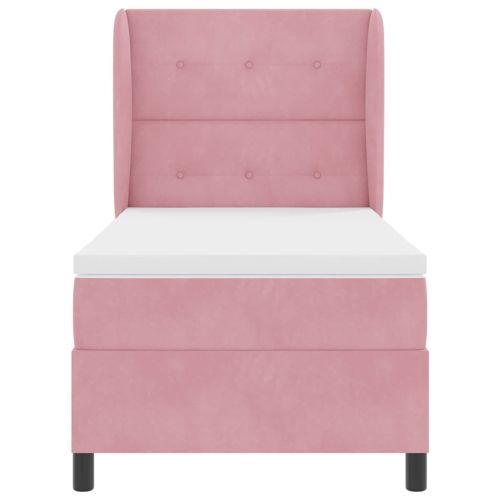 Легло с пружинирана основа Розово 200 x 90 см Полиестер