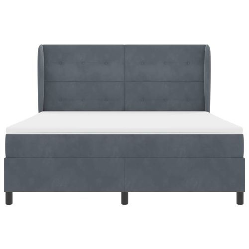 Легло с пружинирана основа Тъмен сив 200 x 180 cm Полиестер