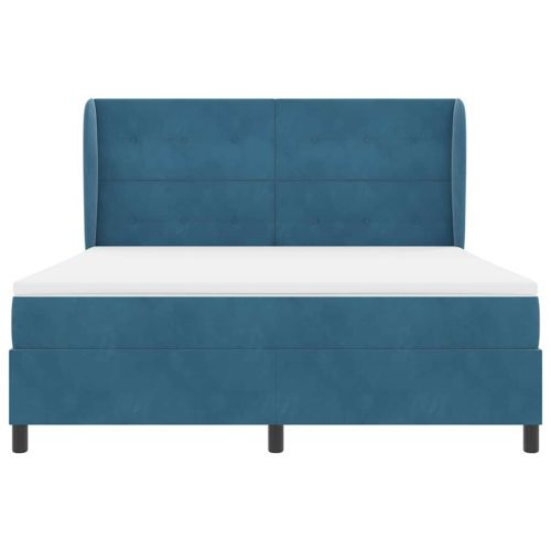 Легло с пружинирана основа Тъмен син 200 x 180 cm Полиестер