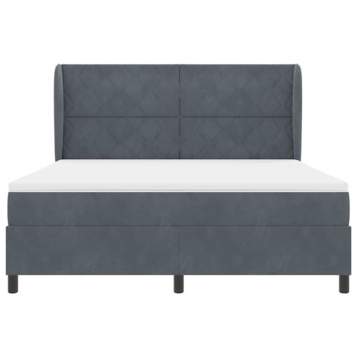 Легло с пружинирана основа Тъмен сив 200 x 180 cm Полиестер