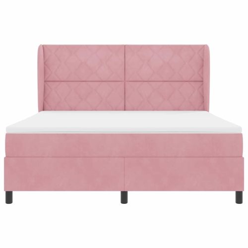Легло с пружинирана основа Розово 200 x 180 cm Полиестер