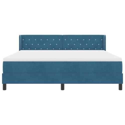 Легло с пружинирана основа Тъмен син 200 x 180 cm Полиестер