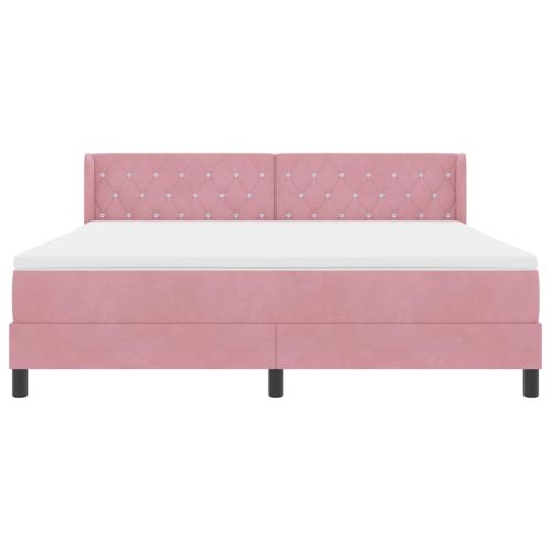 Легло с пружинирана основа Розово 200 x 180 cm Полиестер