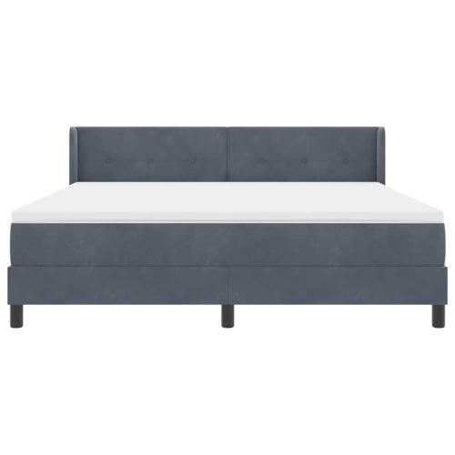 Легло с пружинирана основа Тъмен сив 200 x 180 cm Полиестер