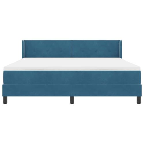 Легло с пружинирана основа Тъмен син 200 x 180 cm Полиестер
