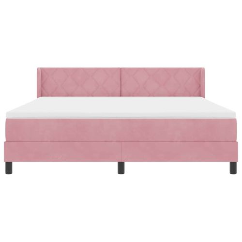 Легло с пружинирана основа Розово 200 x 180 cm Полиестер