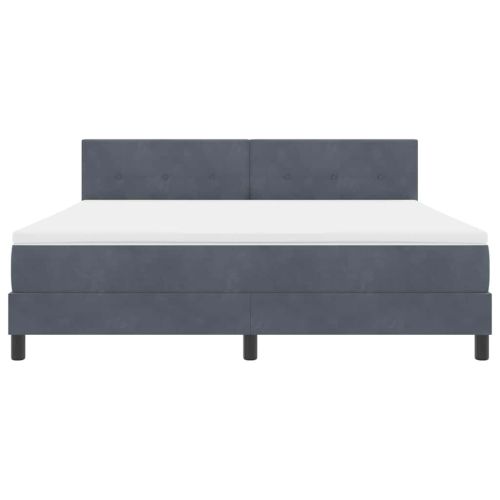 LED кутия за пружини с легло Тъмен сив 180 x 200 cm Кадифе