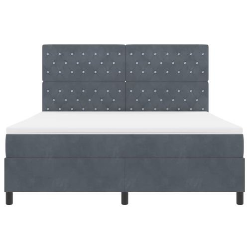 LED кутия за пружини с легло Тъмен сив 180 x 200 cm текстил