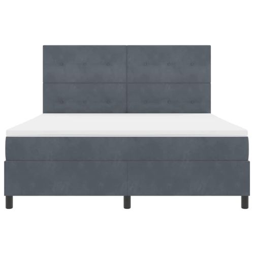 LED кутия за пружини с легло Тъмен сив 180 x 200 cm текстил