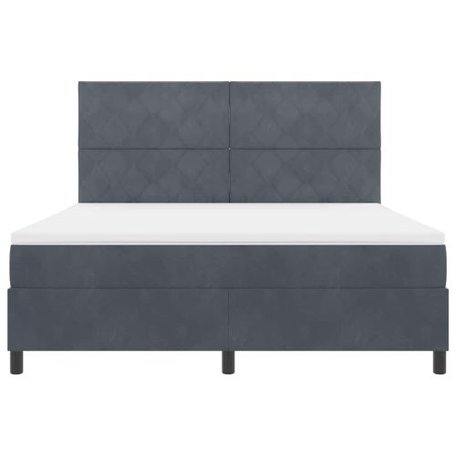 LED кутия за пружини с легло Тъмен сив 180 x 200 cm текстил