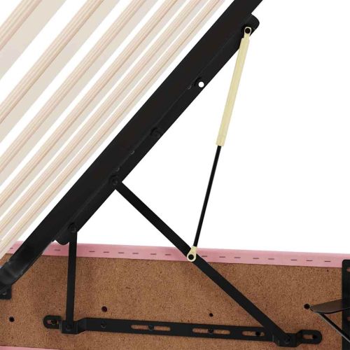 Легло с място за съхранение и LED Розово 90 x 200 cm Кадифе