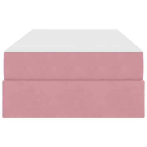 Легло с място за съхранение и матрак Розово 90 x 200 cm Кадифе