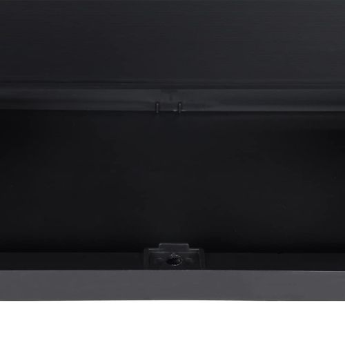 Външен шкаф за съхранение, сиво и черно, 65x37x165 см, PP