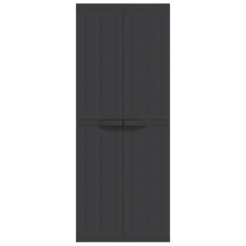 Външен шкаф за съхранение, черен, 65x37x165 см, PP