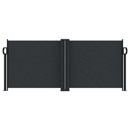 Прибираща се странична тента, черна, 100x1000 см