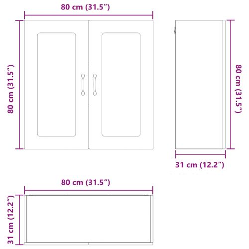 Кухненски шкаф Kalmar Старо дърво 80 x 31 x 80 см