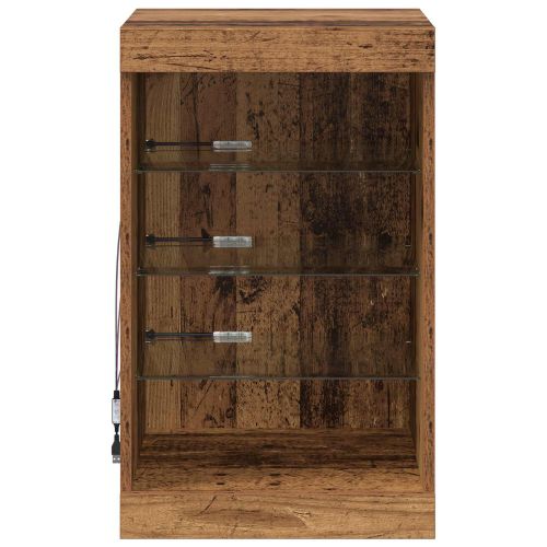 LED конзолна маса Старо дърво 41 x 37 x 67 см Инженерно дърво